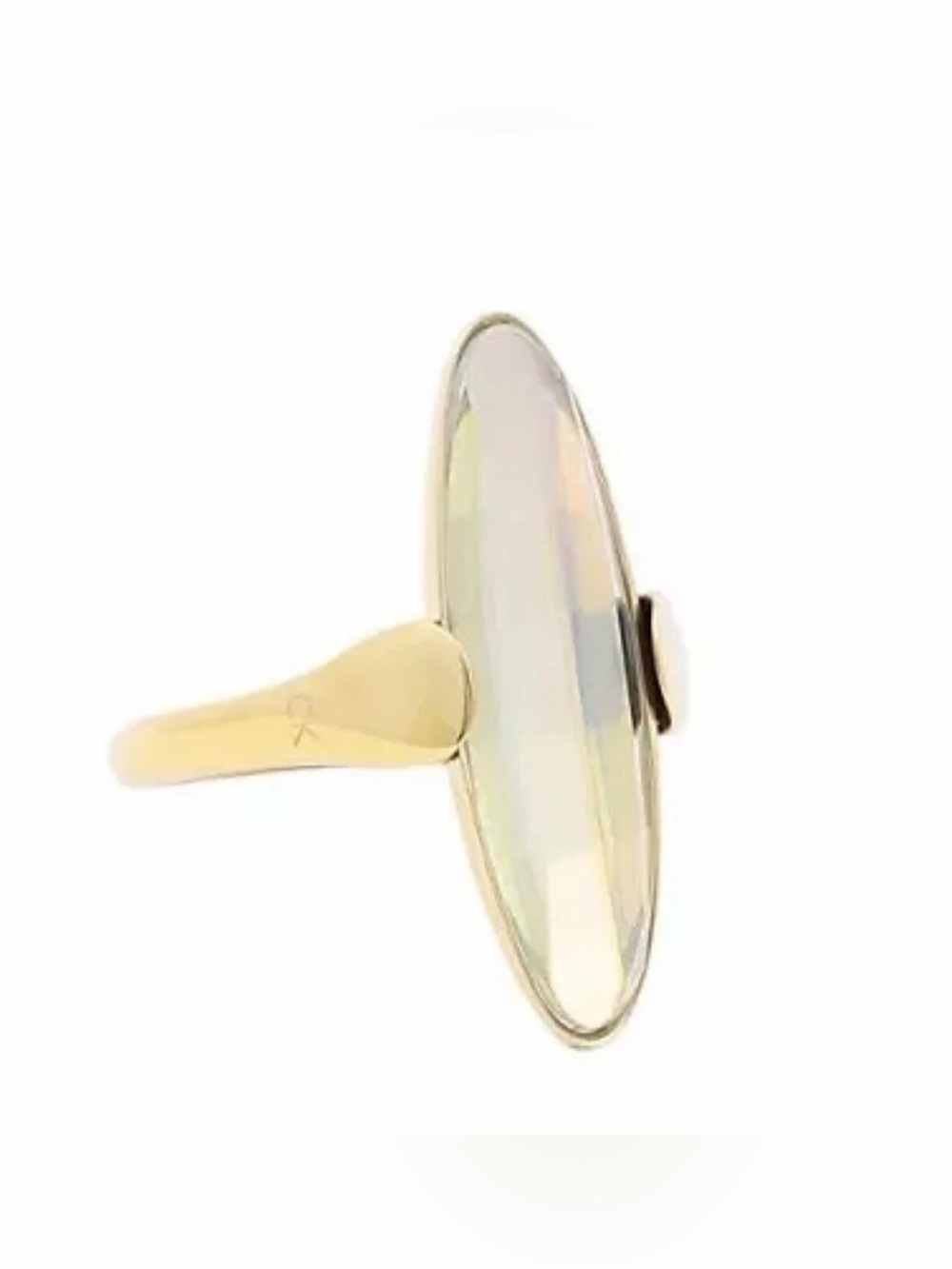 Calvin Klein size 6 oval yellow glass stone ring new